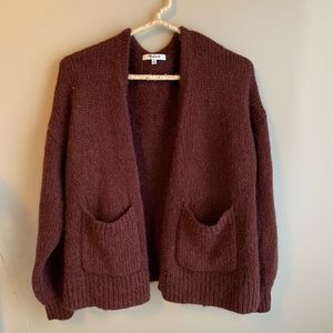Madewell Burgundy Wool Cardigan